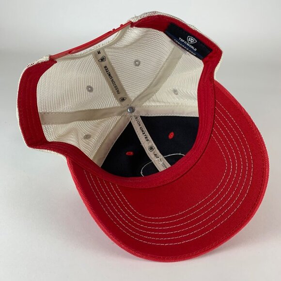 Utah Utes NCAA Red White Top of the World Relaxed Fit Snapback Trucker Hat - Picture 4 of 5